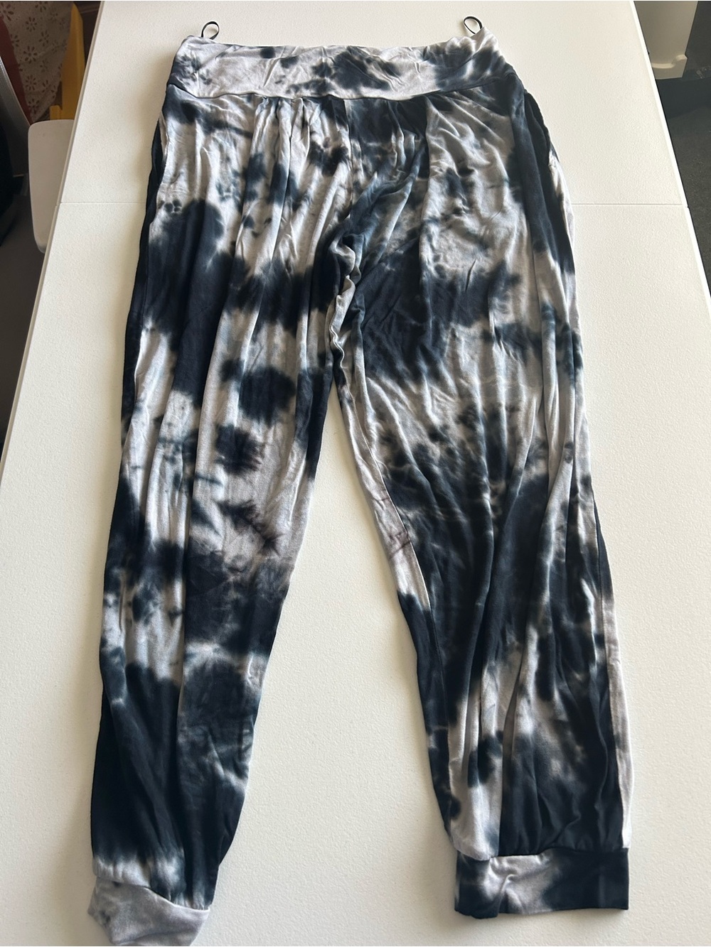 White Mark Black & Gray Tie-Dye Jogger Pants